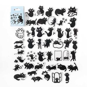 45pcs Mr Edgar Tickets Zestaw Zestaw Cute Black Cat Atlesive Note Etykieta dla Dekoracji Albumu Diary School A7187