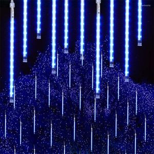 Strings Meteor Shower Rain String Light 8Tubes Waterfall Raindrop Icicle Christmas Garland Outdoor For Holiday Party Wedding Decor