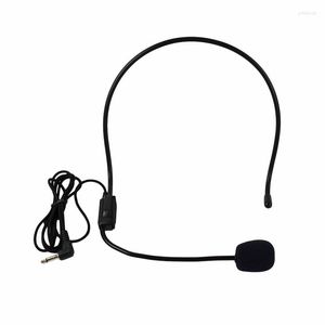 Microphones 100cm FM Wired Microphone Headset Black For Voice Speaker High Quality Clear Sound 3.5mm Jack