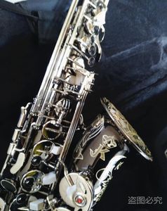 Kopiera Tyskland JK SX90R Keilwerth Alto Saxophone Real Picture Black Nickei Professional Musical Instrument med Sax Mouthpiece4480920