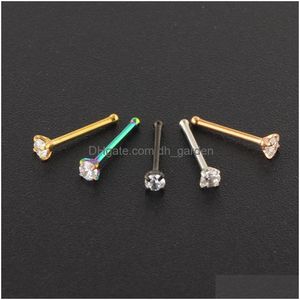 Nose Rings Studs Nostril Piercings Cz Crystal Piercing Stud Stainless Steel Star Nariz Jewelry Wholesales Mix Color Drop Delivery B Dhuml