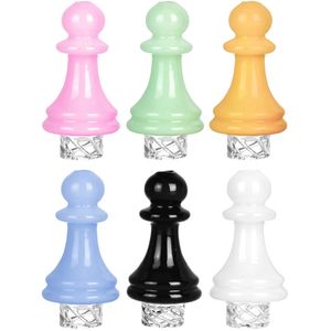 Smoking Innovative Pawn Chess Style 30mm Colorful Replacement Carb Cap Herb Tobacco Oil Filter Glass WaterPipe Bong Hookah Quartz Bowl Cigarette Holder DHL