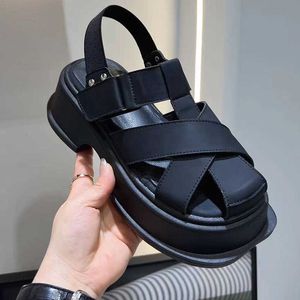 Summer Women Buckle Female Strap Sandals Fashion Casual Slides New Shoes Platform Thick Bottom Elegant Ladies Flats Sandal T