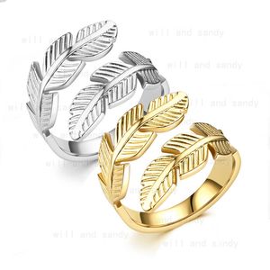 Angel Wing Feather Ring Band Wrap Hip Hop An￩is de a￧o inoxid￡vel para homens homens Moda j￳ias finas Will e Sandy