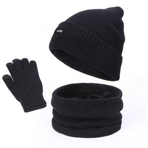 Scarves S Scarf Gloves Winter Warm Knit Beanie Glov Men's Soft Elastic Hat and Glove Set