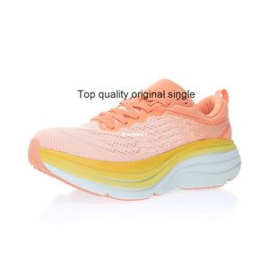 Hoka One Bondi 8 Koşu Ayakkabıları Erkekler için Kabuk Coral Peach Parfait Spor Ayakkabı Kadın Spor Ayakkabıları Erkek Eğitmenler Kadın Atletik Adam Spor Kadın