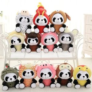 20 cm Sevimli Panda Çin Zodyak Peluş Dolması Bebek Oyuncak kanepe dekoru Yatak Odası dekorasyon doğum günü hediyesi sevgililer günü hediyesi