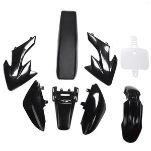 Set di accessori da bagno 8 pezzi 50cc 110cc 125cc 140cc plastica 4 tempi crf50 pit sedile parafango bici fuoristrada - kit fai da te per moto nero