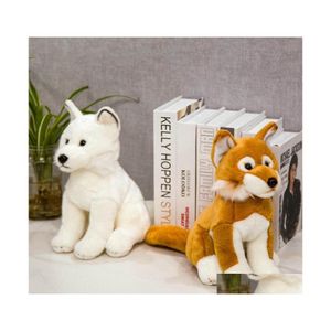 Stuffed Plush Animals 28Cm Simation Dog Toy Creative Realistic Animal Sitting Dolls Soft Toys For Children Girl Birthday Gift Drop Dhoy6