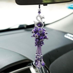 Interior Decorations Car Pendant Swan Diamond High-grade Dream Inlaid Hanging Ornament Auto Accessories Upgraded Fashion Double-sided