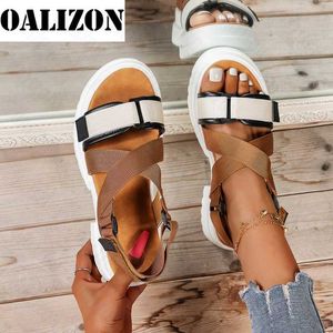 Sandalet Yaz Kadın Flats Sandalet 2022 Yeni Moda Spor Platformu Rahat Terlik Yürüyüş Koşu Bayanlar Ayakkabı Slaytlar Slingback Zapatos T221209