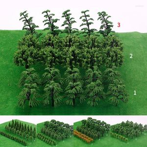 Dekorativa blommor 1/100 Skala Mini Plastic Model Trees Train Railroad Scenery for House Classroom Park Layout Scene Kids Toy