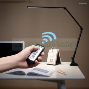 Table Lamps 12W Long Arm Eye Protection Lamp Led Protector Clip Aluminum Alloy Dimmer Color Adjustable Office Reading 12v1A