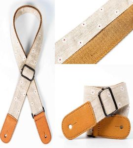 High quality 3 pieces ukulele straps stock ukubelt cotton guitarstrap belts linen material with leather head ukelele strap belt1574846