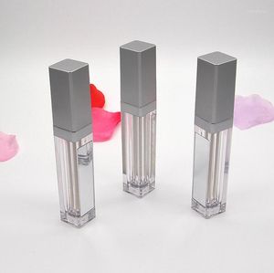 Lagringsflaskor LED Light Mirror Lip Gloss Tubes Square Clear Lipgloss Refillable Containers Makeup Packaging SN3378