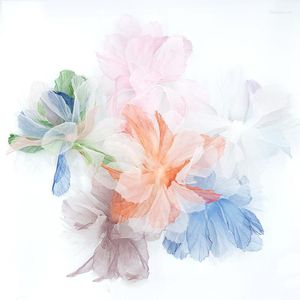 Dekorativa blommor Organza Simulerade Flower 3D spetshuvud Hem Bakgrund V￤ggkl￤der Skor Hattar Kl￤nning Dekoration Kakan Tillbeh￶r Chiffon