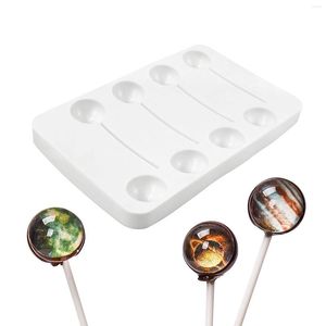Christmas Decorations 8-Capacity Lollipop Silicone Mold Chocolate Hard Candy Biscuit Baking Tool With 8 Holes Great For C