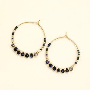 Hoop Earrings Water-Drop Beaded Stainless Steel Hook Miyuki Vintage Jewelry Accessories Glass Beads Simple Earring For Women