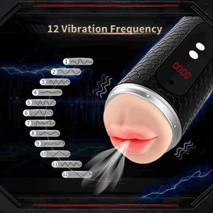 Sex toys masager Vibrator Timing Masturbation Cup for Men Blowjob Vaginal Machine Silicone Vibration Toys Adult Goods LDZZ
