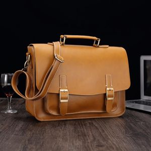 Men's Genuine Cowhide Leather Handbag Briefcases Laptop Crossbody Shoulder Bag Luxury Satchel Messenger Business Bags For Men250Q