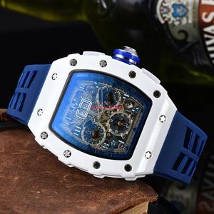 2023 6-PINS Automatisk datumklocka Limited Edition Men's Watches Top Brand Luxury Full-Feuterured Quartz Watch Silicone Strap Des