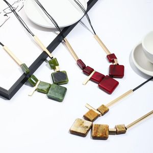 Anhänger Halsketten 2022 Acryl Halskette Quadratische Schlüsselbein Kette Pullover Geometrische Nähte Großhandel