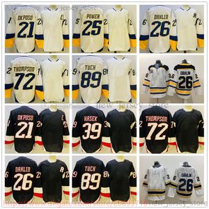 Movie College Hockey Wears Jerseys Stitched 26RasmusDahlin 21KyleOkposo 72TageThompson 89AlexTuch 53JeffSkinner 39DominicHasek Reverse Retro Blank Jersey