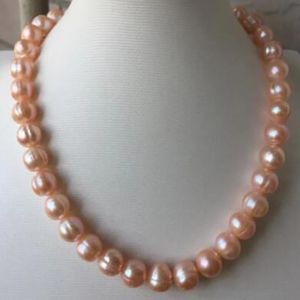 Mode smycken 8-9mm rosa pärla sötvatten halsband 18 tum