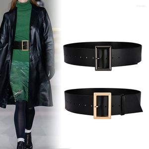 Belts Silver Gold Buckle Waist 120CM Long Waistband Cowskin 6.4CM Wide Genuine Leather Plain Pattern Dress Coat Cinturon Strap