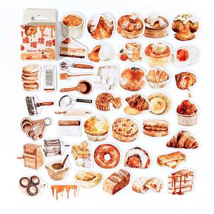 45st varnar bakklistermärken Boxade Set Bread Cake Donuts Dekoration Adhesive Note for Diary Album Journal School A7158