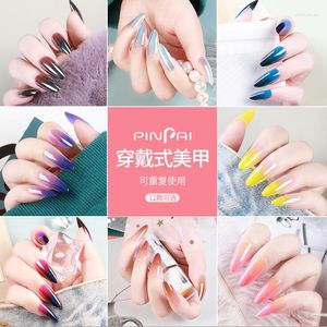 False Nails Long Press On Nail With Design Dragon Pattern Ballerina Manicure Patches Full Cover Tips