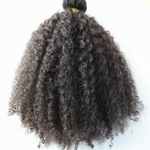 Peruanska m￤nskliga h￥rf￶rl￤ngningar 9 stycken med 18 klipp klipp i produkter m￶rkbrun naturlig svart f￤rg afro kinky curl329t