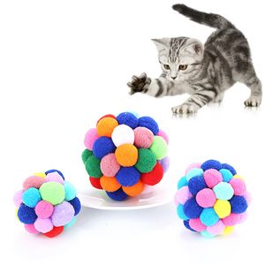 Pet Cat Toy f￤rgglada h￤rliga handgjorda klockor Bouncy Ball Cat Interactive Toys Bra f￶r skojs skull och underh￥llning