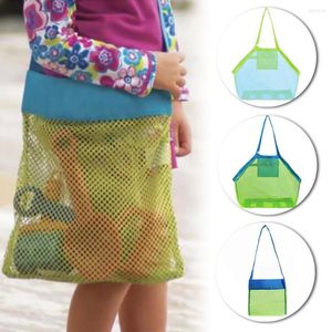 Borsoni da spiaggia per bambini all'aperto in rete a tracolla, organizer, borsa da viaggio, accessorio da viaggio, borsa leggera per riporre gli attrezzi