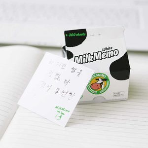 300 Blatt Milchbox-Memo, niedliche Post-Stick-Notizen, grüner Tee, Kaffee, Notizpapier, Erinnerung, Büro, Schule, A6305