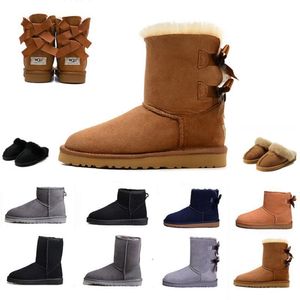 Australia australijska UG nad kolanami Slipper Winter Classic Keep Warm Women Mini Half GS U5854 Snow Bot Full Fur Puszysty satynowy buty Botki Kapcie 35-41