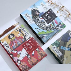 Notizblöcke 1 stück Nette Katze Handgemalte Illustration Notebook DIY Hand Ledger Notizblock 2022 Planer Zeitschriften Kawaii Japanisches Briefpapier Dro Dhyic