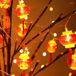 Str￤ngar r￶da lykta kinesiska tofs led str￤ngljus batteri drivs br￶llop dekorationer ￥r dekor 3 m 20 ljus