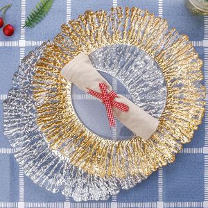 Dinnerware Sets Glass Plate 32cm Creative Fruit Gold Silver Plated Set Tableware Kitchen Cutlery Wedding Decoration
