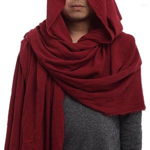 Scarves Men Shawl Soft Fabric Skin-touch Cold Protection Hood Cloak Pirate Cosplay