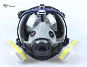 マスク6800 7 IN 1ガスマスクダストプルーフ呼吸器塗装農薬スプレーシリコンフルフェイスフィルター実験室溶接11595358