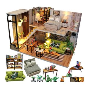 Doll House Accessories CuteBee Furniture Miniature Dollhouse DIY Room Box Toys for Children