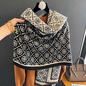 Scarves Hat Glove Set Scarf Winter Fashion Cashmere Thick Autumn Ladi Warm Knitted Blanket Shawl and Luxury