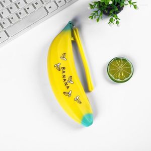 Storage Bags Creative Eggplant Bean Pod Pen Shaped Silicone Bag Student Pencil Primary And Secondary School Stationery Case