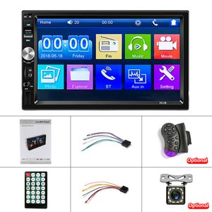 7" Car Radio 2 Din MP5 Player Touch Screen Universal Bluetooth Mirror Link TF USB FM with 8 12 Camera Remote Control 7012B