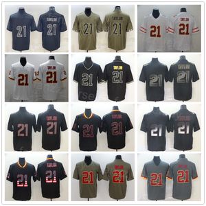 Män Fotboll 21 Sean Taylor Jersey broderier och sy för sportfans Rainbow Leopard Grain Drift Hemp Gray Flag Shadow Hyphenation Goddess Vapor Color Rush Team