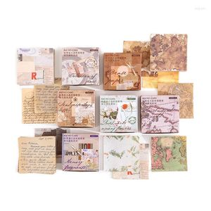 Gift Wrap 20Packs Vintage Material Backing Paper Boxed Memo Note Pad Book Notepad Scrapbooking Sticker