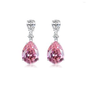 Orecchini a bottone S925 argento sterling alla moda placcato oro rosa zircone goccia d'acqua per accessori moda donna regalo festa di nozze