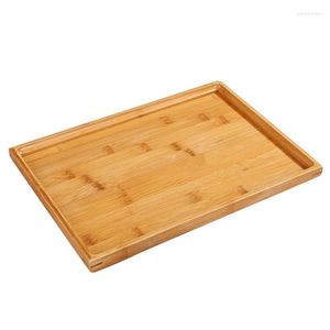 Kitchen Storage Wooden Serving Tray Tea Cutlery Trays Pallet Fruit Plate Decoration 6 Sizes Japanese Food Bamboo Rectangular 37x