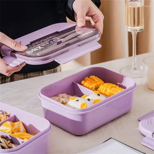 Set di stoviglie Lunch Box per bambini Bento separato per microonde con scatole per posate Contenitori per riporre accessori da cucina